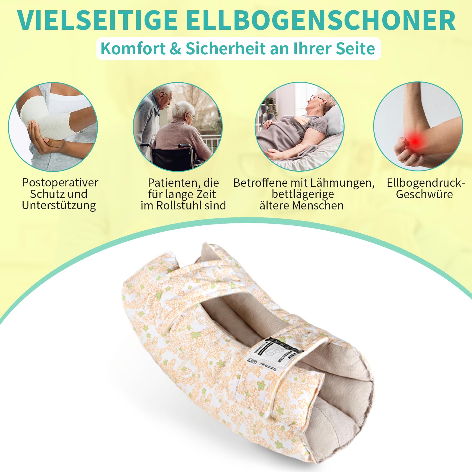 Ellbogenschützer für Senioren & Erwachsene – Bunte, waschbare Polster zur Druckentlastung