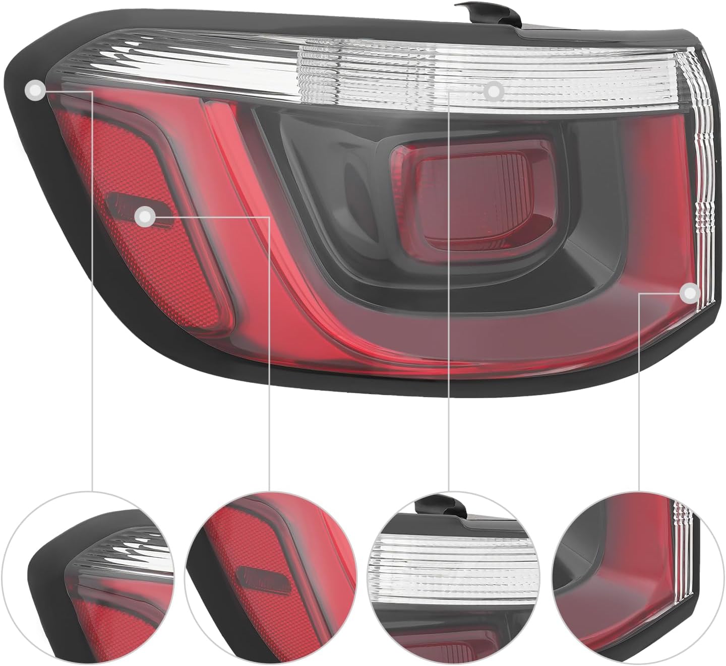 For 2021 2022 2023 2024 Jeep Compass Tail Light Assembly - Halogen Rear Outer Tail Lamp, Left Driver Side, w/Bulbs, OEM CH2804124 (Only For Halogen Models)
