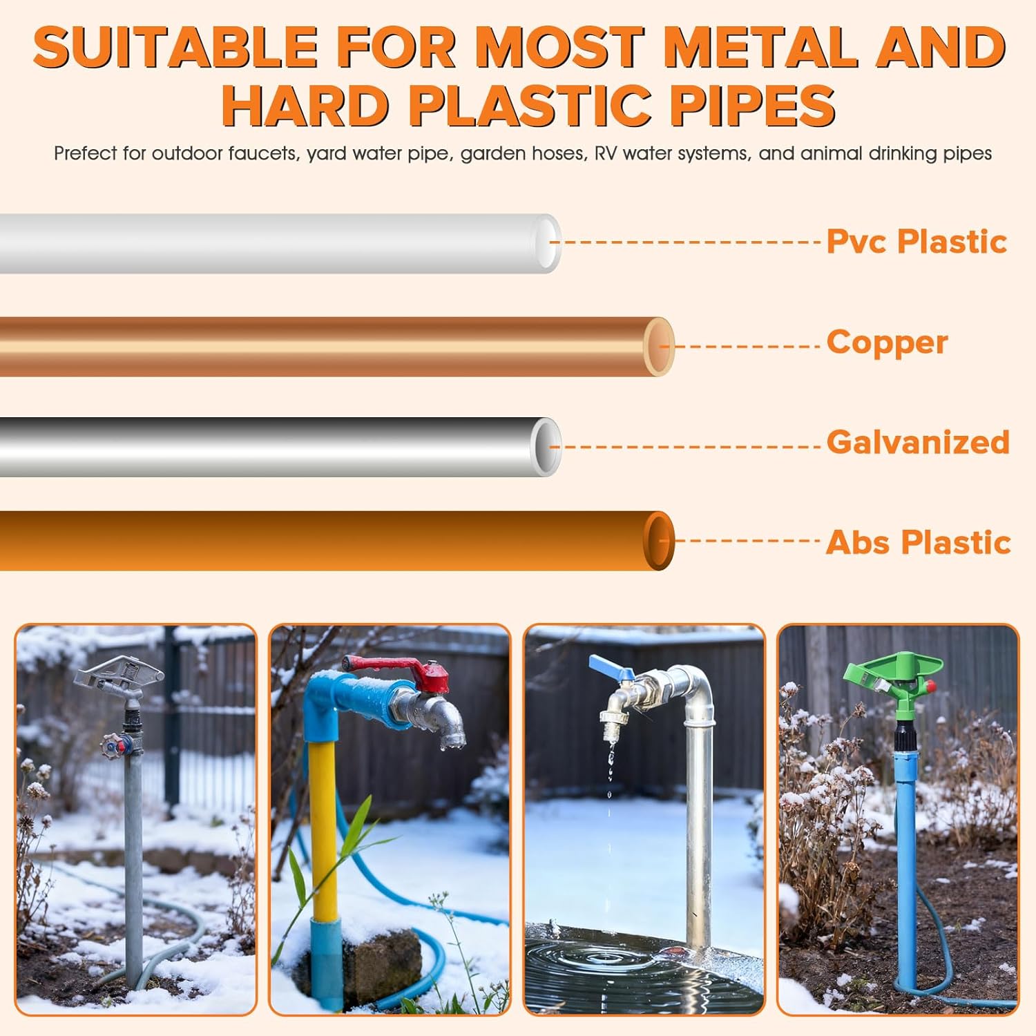 6 Ft Water Pipe Heat Blanket, 38.5" x 6.2" Stickable Waterproof Water Pipe Heat Tape for Straight Water Pipes, Aluminum Foil Freeze Protection Pipe Heater Blanket for Metal and Plastic Pipes