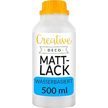 Creative Deco Acrylic Matte Varnish | 500 ml Bottle Clear Varnish | Water Based Surface Finish | Permanent Colourless Paint |
