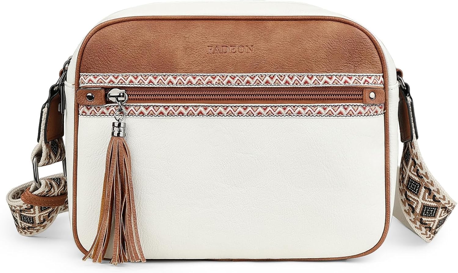 FADEON Crossbody Bags for Women Designer Vegan Leather Crossbody Purse Multi-pocket Medium Shoulder Bag with Card Slots - Image 7