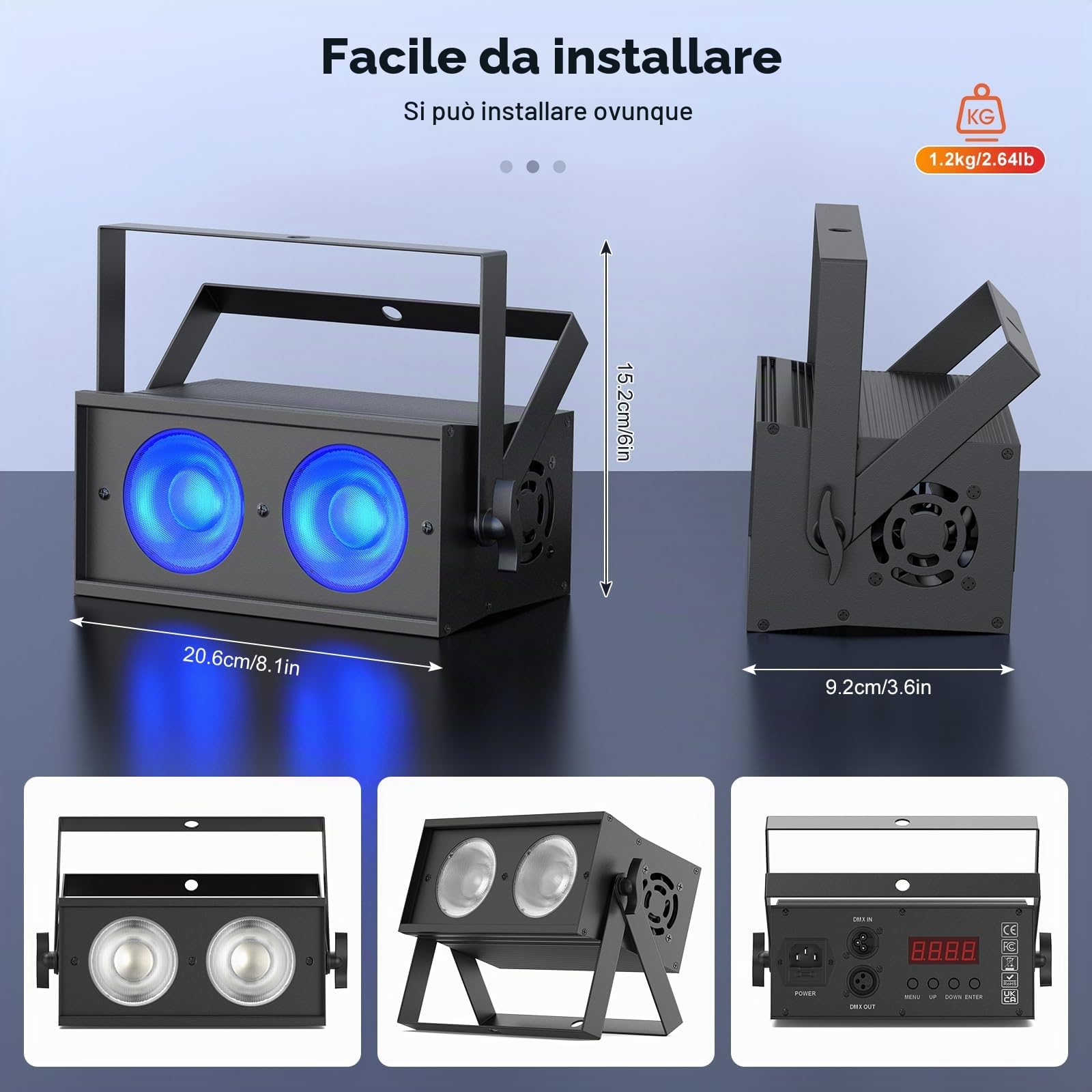 150W Par LED RGBW Luce di Scena 8CH COB Luci da Palcoscenico per DJ, Festa, Teatro, Show, Discoteca Faretto