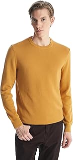 بلوفر كاروهات بنمط محبوك برقبة دائرية ضيقة وأكمام طويلة للرجال من ال سي وايكيكي