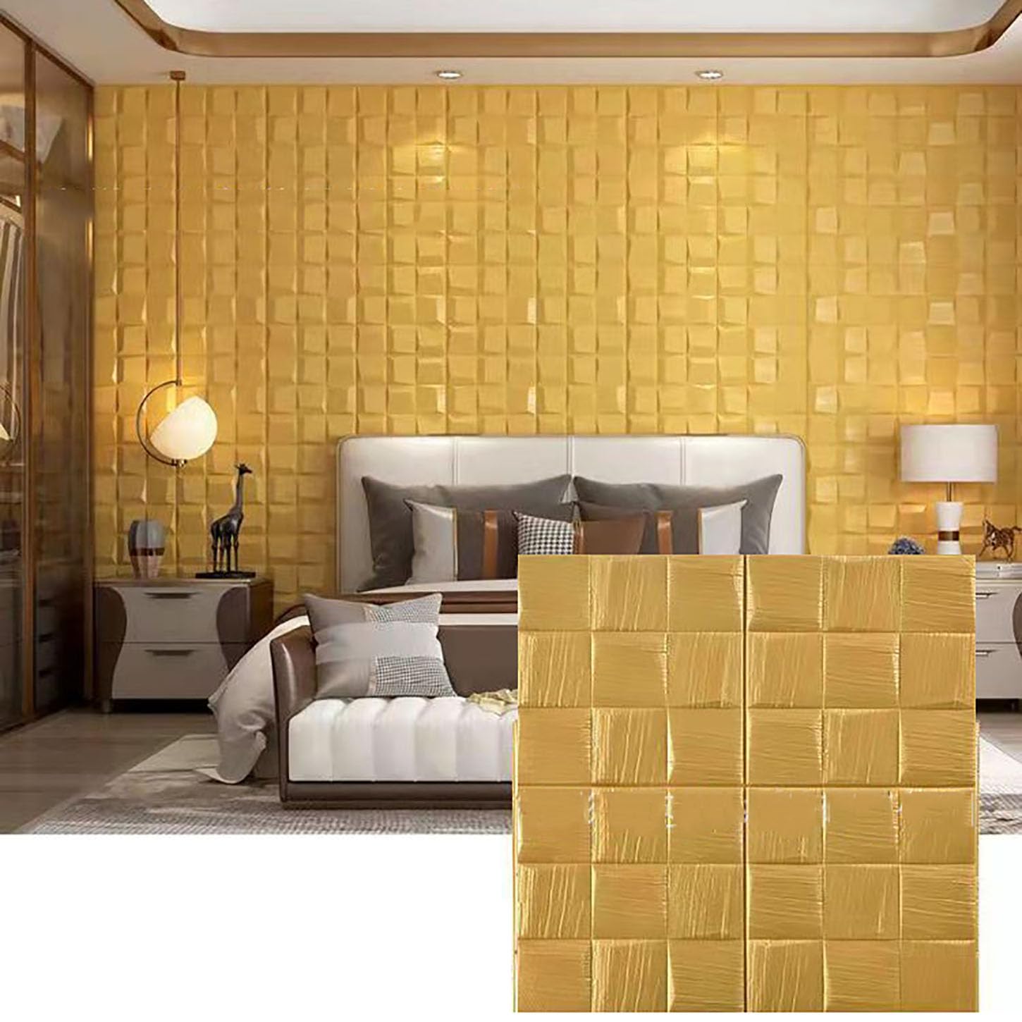 Panneaux muraux en mousse 3D insonorisants et dalles de plafond amovibles