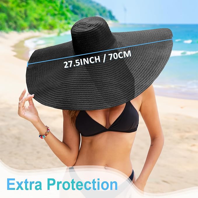 Sombrero de playa oversized para mujer con ala ancha miniatura 2