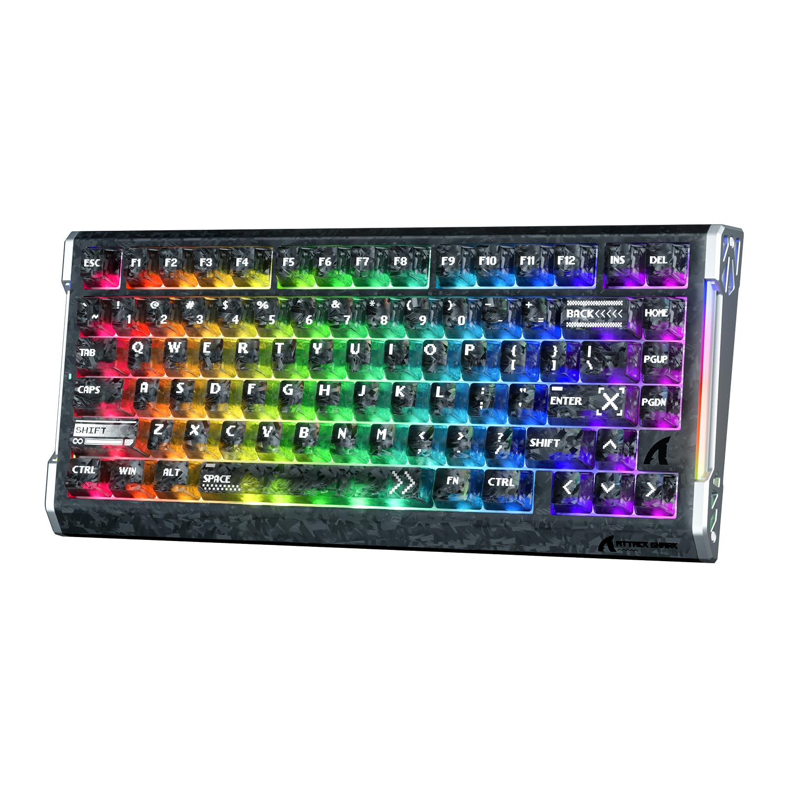 ATTACK SHARK R86 HE 8K Teclado Gamer Fibra de Carbono Rapid Trigger, Negro