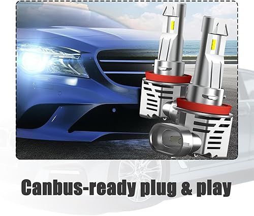 Miniatura 7 de 2 piezas de luz delantera LED H11H8H9, kits de bombillas LED superbrillantes para automóvil, luz antiniebla de luz blanca, luz alta de aluminio,