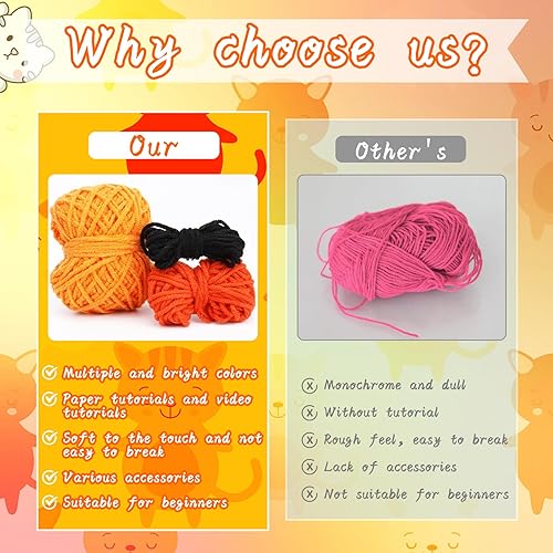 Miniatura 4 de Mayboos Kit de ganchillo para principiantes, kit de animales de ganchillo con tutoriales en video paso a paso, kits de iniciación de ganchillo,