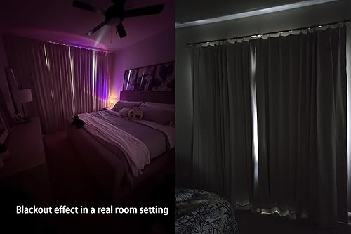 Miniatura 7 de Vision Home - Cortinas opacas plisadas completas, de mezcla de lino, para oscurecer habitaciones, aislamiento térmico, con ganchos, 2 paneles de 40