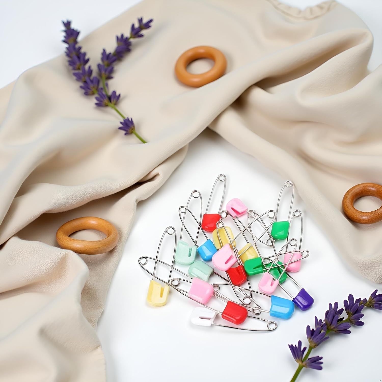 20 Pcs 2 Inch Baby Infant Child Cloth Nappy Diaper Pins Safety Locking Holder Colorful Safety Pins Heavy Duty, Diaper for Pins and Fasteners, Cloth Diapers and Accessories
