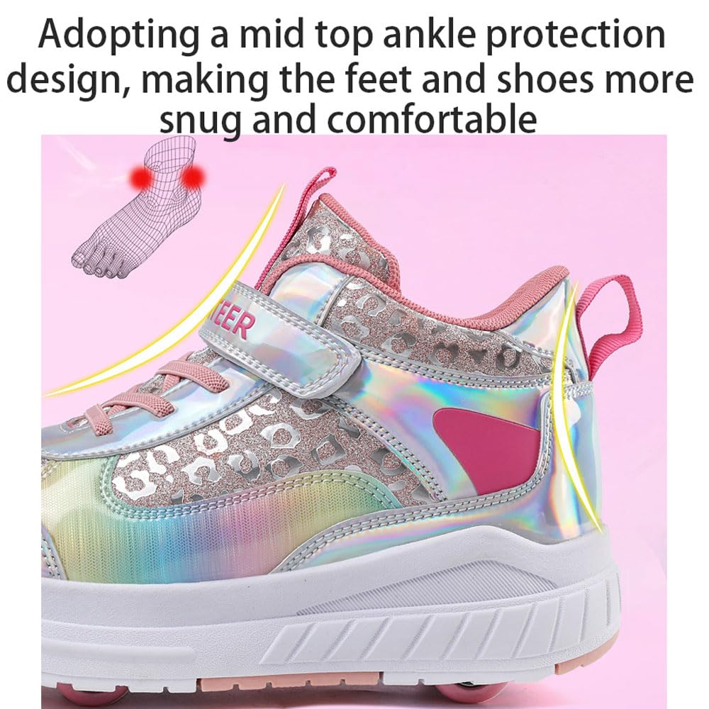 Buty na kółkach, wielofunkcyjne wrotki 2 w 1, Chowane buty sportowe na 4 kołach, buty do jazdy na łyżwach, do podróży, spacerów, imprez, urodzin i Bożego Narodzenia, lekkie