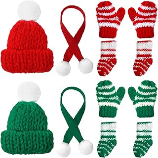 12 Pcs Christmas Elf Accessories Clothes for Elf Doll Christmas Elf Kit Includes Elf Doll Hats, Socks, Gloves, Scarf Sets for Christmas Elf Dolls Costume Decoration, Doll is Not Included (Cute Style)
