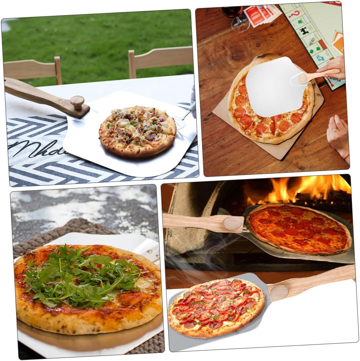 HEMOTON Foldable Aluminum Pizza Peel and Baking Spatula with Detachable Handle for Home and Restaurant Pizza Transfer Lightweight Paddle Tool with Storage Box Random Color