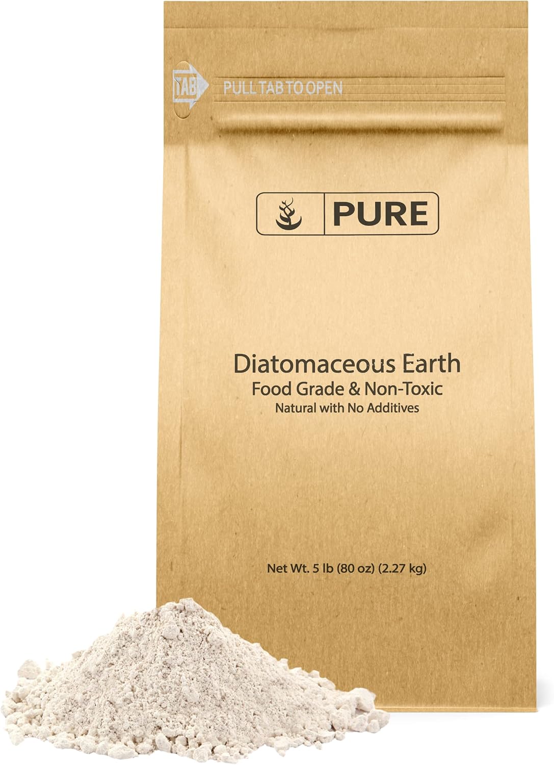 Pure Original Ingredients Diatomaceous Earth (5lb) Natural Multipurpose Household Essential, Freshwater DE,