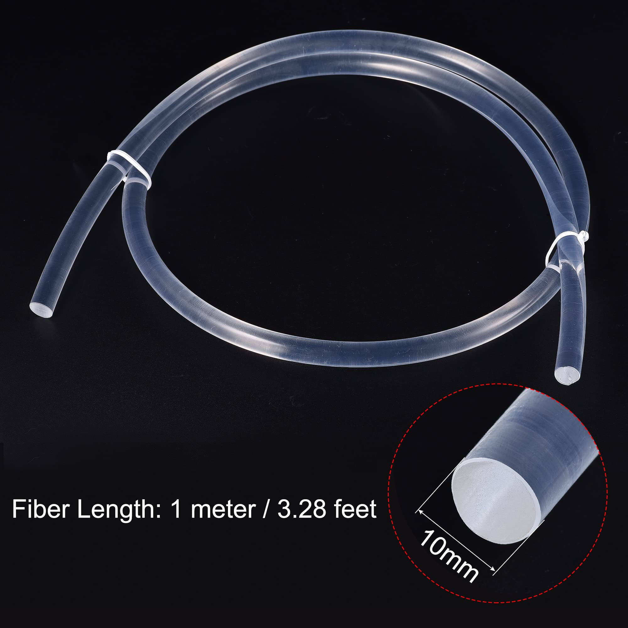 MECCANIXITY PMMA Side Glow Fiber Optic Cable 10mm 1M for LED Light Guide in Home, Hotel