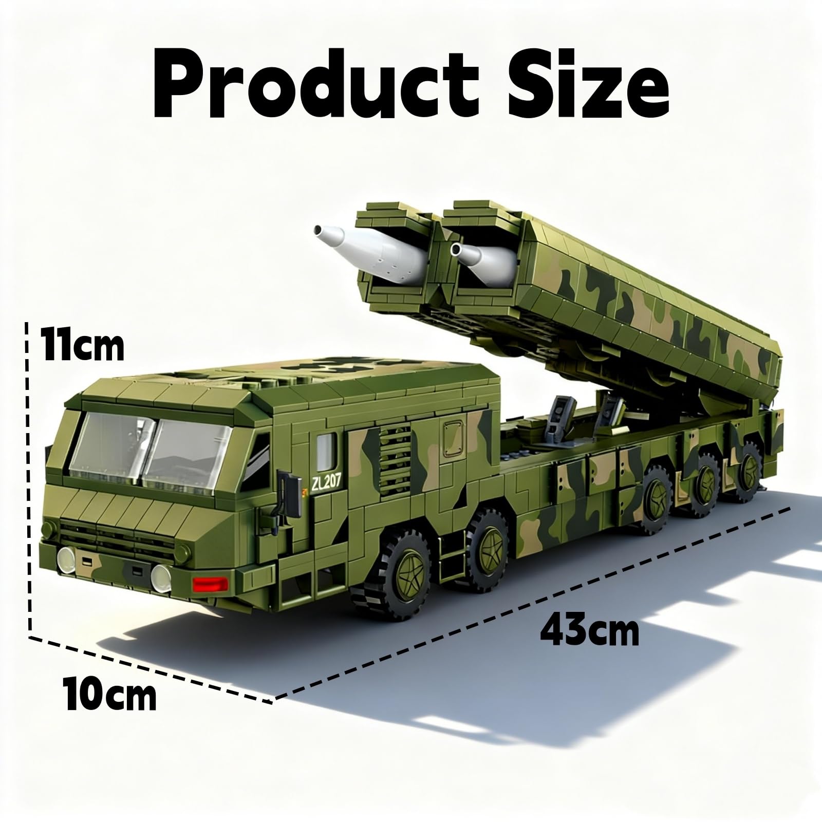 Technik Militär Panzer Klemmbausteine Set, 1336 Teile Panzerabwehr Rakete Fahrzeug Militär Bausteine, Panzer Klemmbaustiene Heim Büro Dekor Modell, Geschenk für Militärbegeisterte