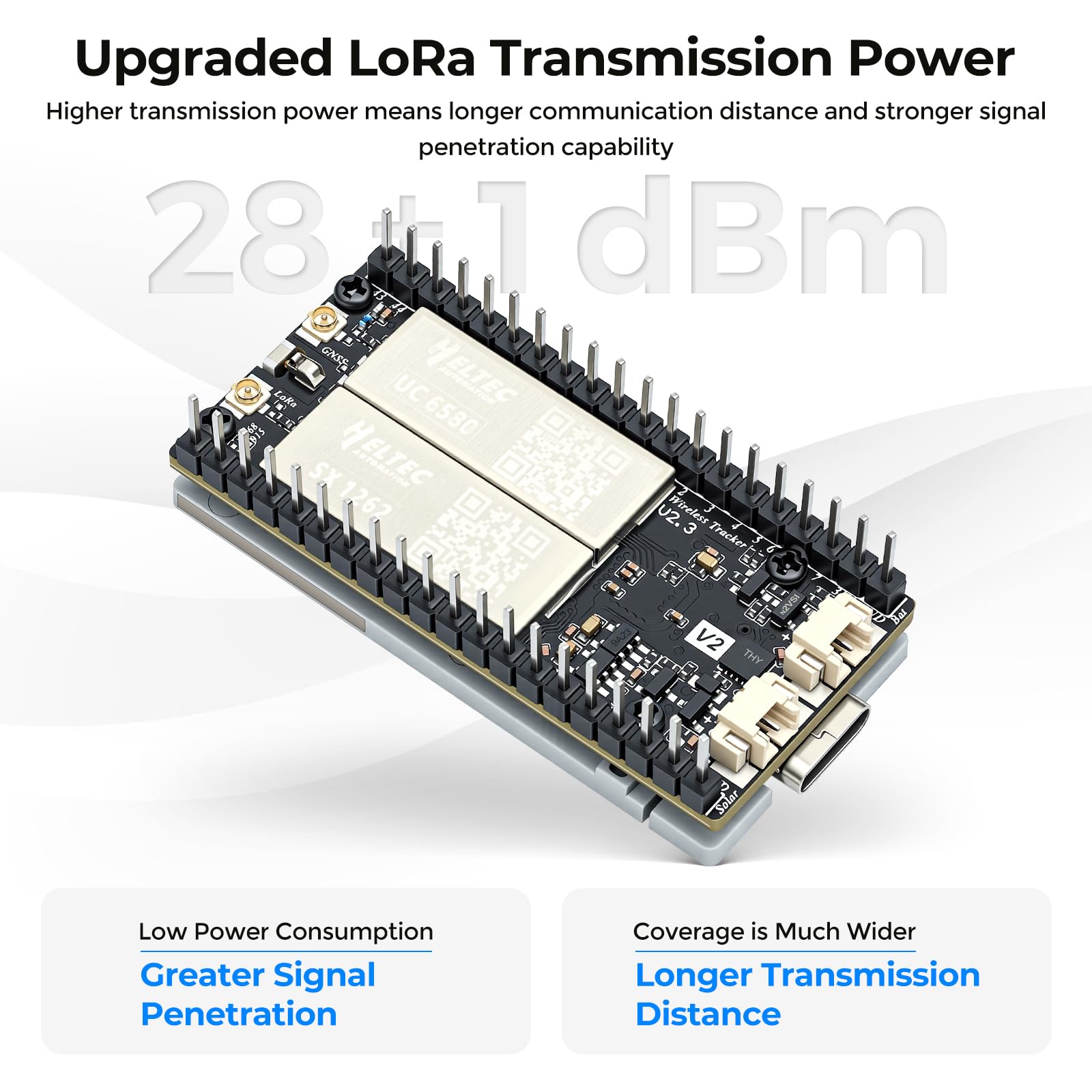 Tracker wireless V2 per GPS Meshtastic | UC6580 Modulo GPS Dual Band GNSS Determinazione Precisa Posizione ESP32-S3 WLAN BLE, 28dBm High Power-SX1262-LoRa
