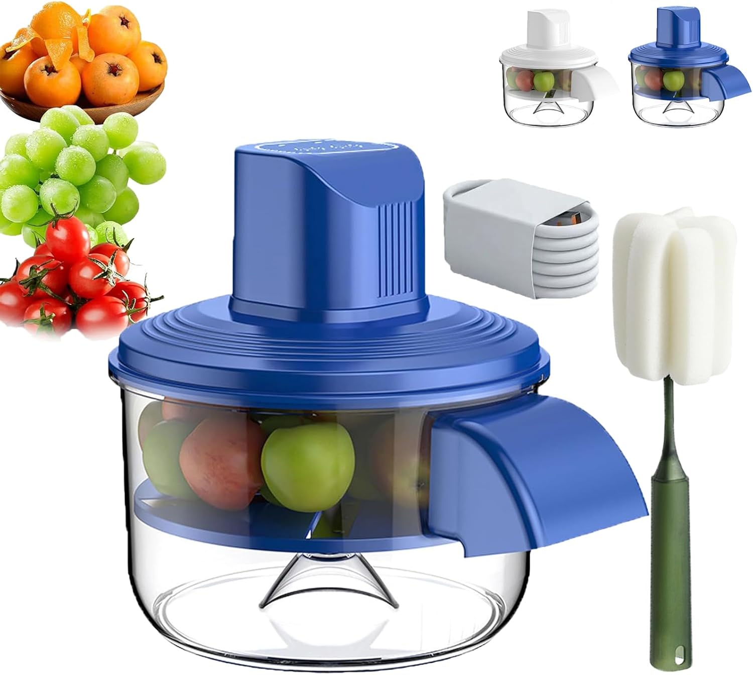 2026 New Electric Potato Peeler, Automatic Grape Garlic Peeler Machine, Rechargeable Fruit and Vegetable Peeler Skin Remover for Home Kitchen Easy Clean (Blue)