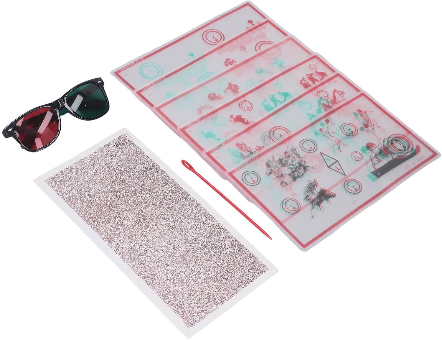 Red Green Stereo Test, Eye Training Low Vision Test Chart, for Stereopsis Improvement, Autonomy Movement, and Vision Disorders
