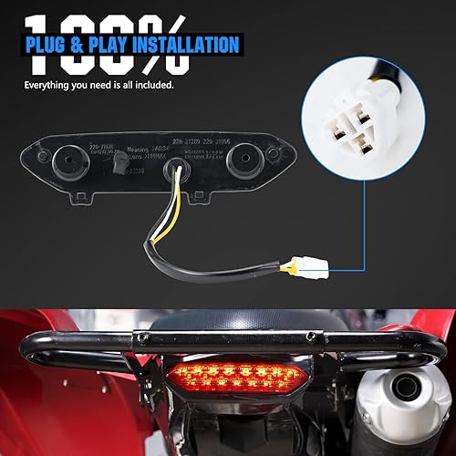 Miniatura 2 de A & UTV PRO Luz trasera LED para Yamaha Raptor 700R 700 YFZ450R Accesorios 2008-2020, luz de freno trasera ahumada 3 luz para Yamaha Raptor YFZ 450X