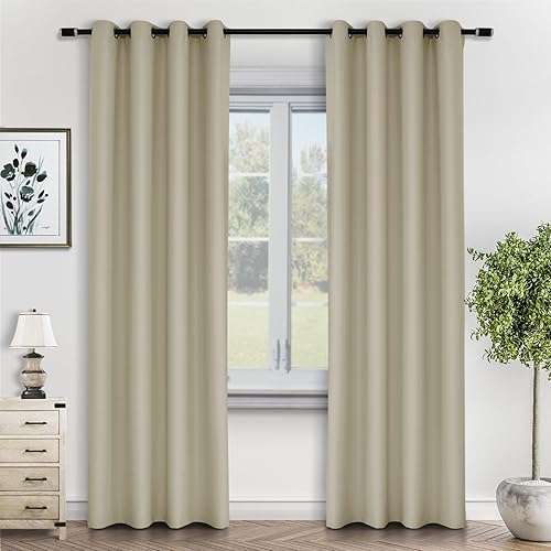 Macochico Cortinas opacas para puerta corrediza con aislamiento térmico, cortinas insonorizadas con bloqueo de luz, tratamiento de ventana para