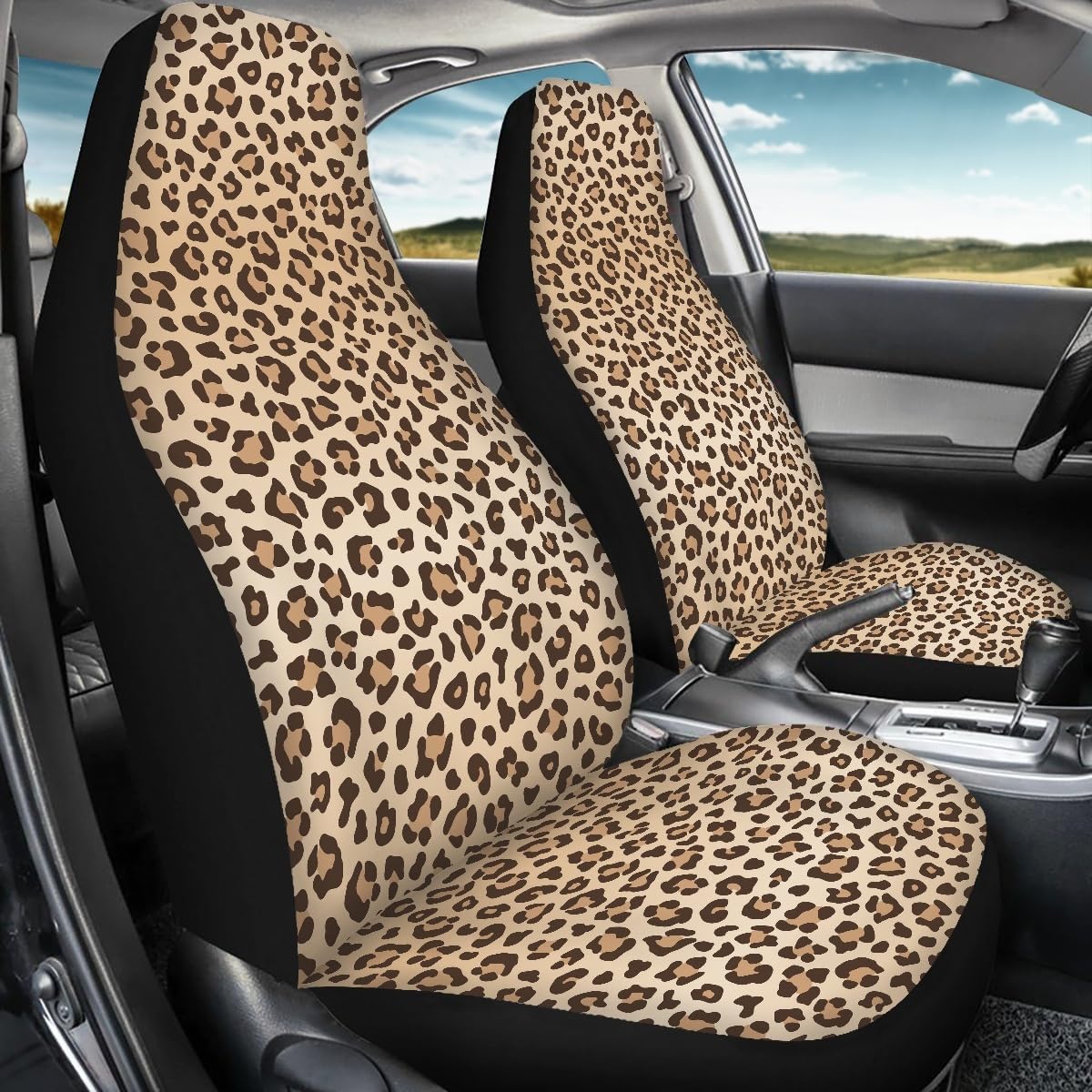 Pehede Car Seat Cover Leopard Front for Cars, Easy to Install Cover Set, Accessories Auto Trucks Van SUV,2 Packs - Image 4