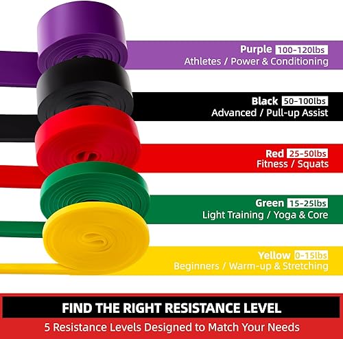 Miniatura 2 de Bandas de resistencia para dominadas, juegos de bandas de asistencia de 345 para hombres y mujeres, bandas de ejercicio de entrenamiento resistentes