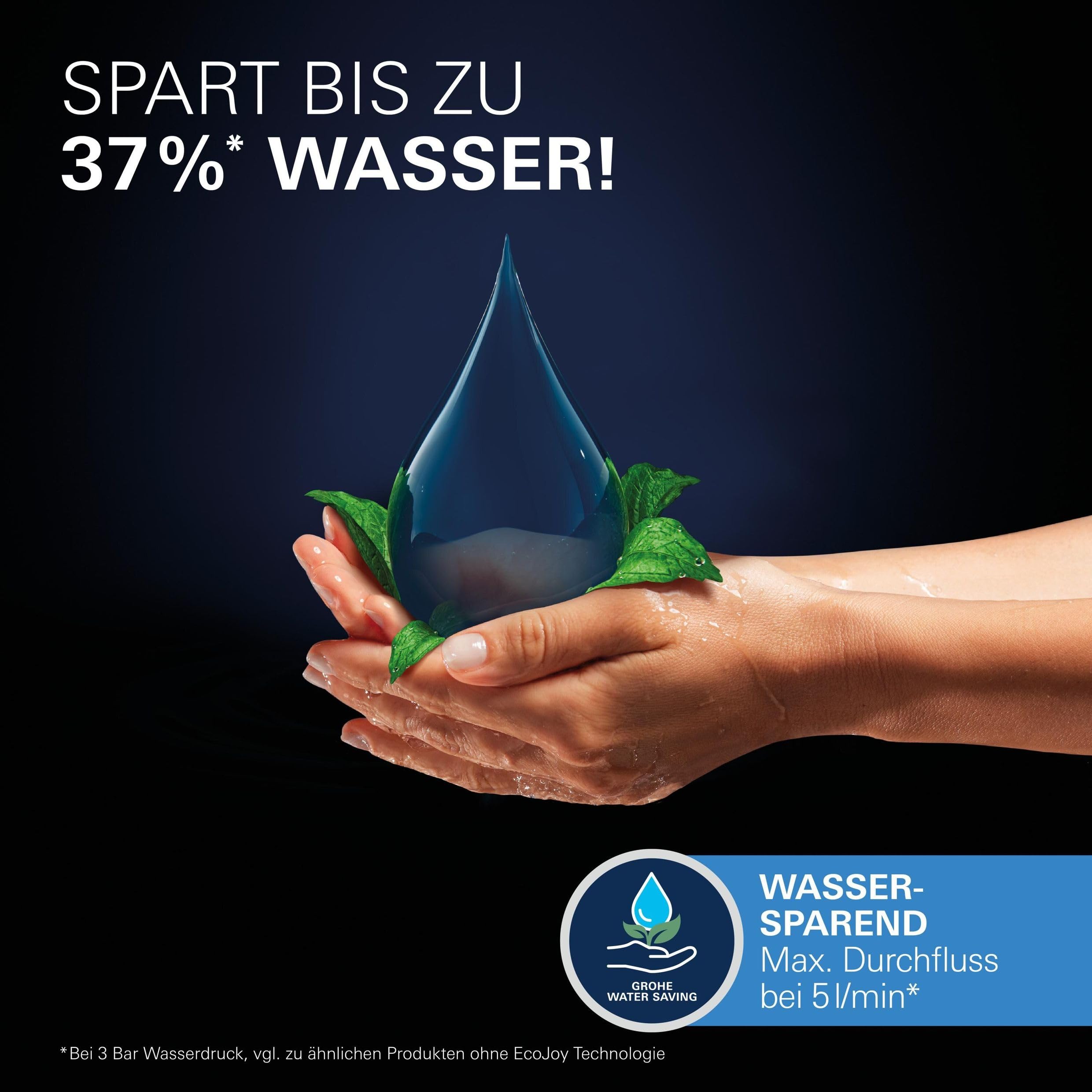 GROHE Essence, Waschtischarmatur, wassersparend (Wasserhahn für das Bad, 19cm hoch, Badarmatur mit langlebiger Oberfläche, einfache Installation am Waschbecken), chrom, 23463001