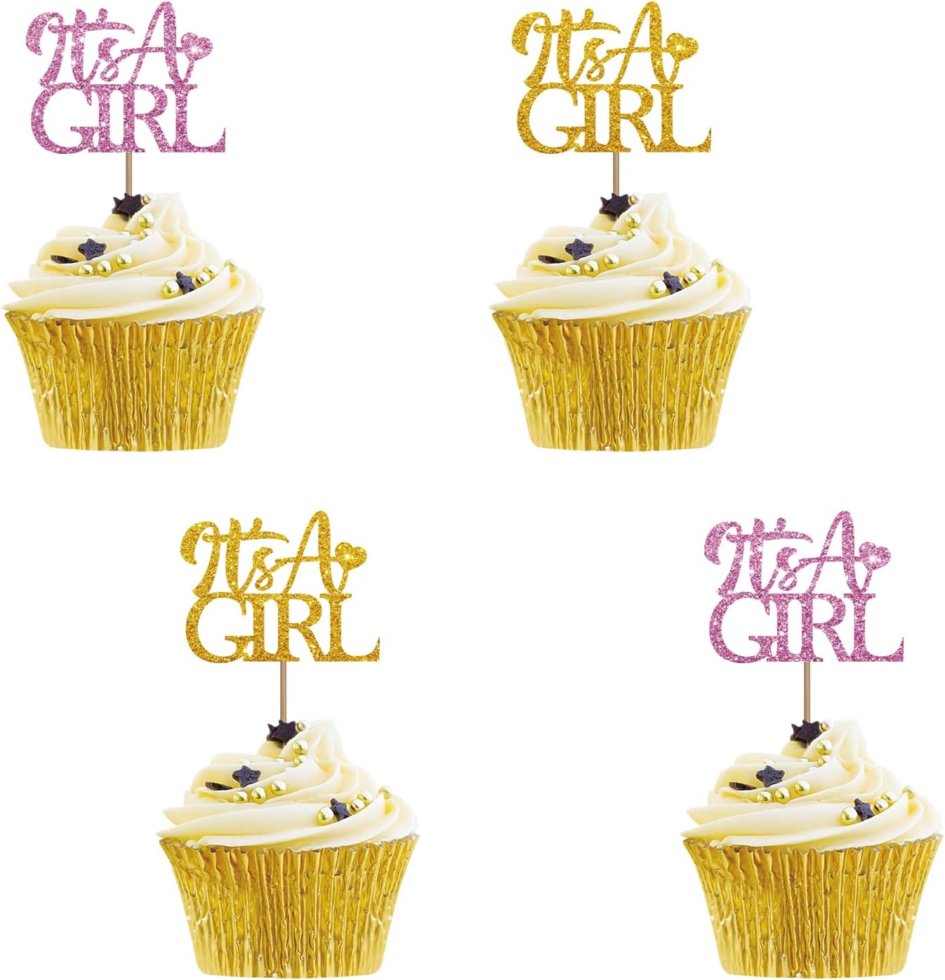 It's A Girl Cupcake Toppers, Baby Girl/Sweet Baby Girl