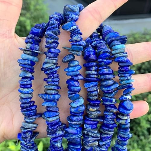 Adabele GZ7-8 - 3 hebras de piedras preciosas de lapislázuli azul natural, cuentas planas de monedas de 0.23 a 0.47 pulgadas, espaciador de piedras