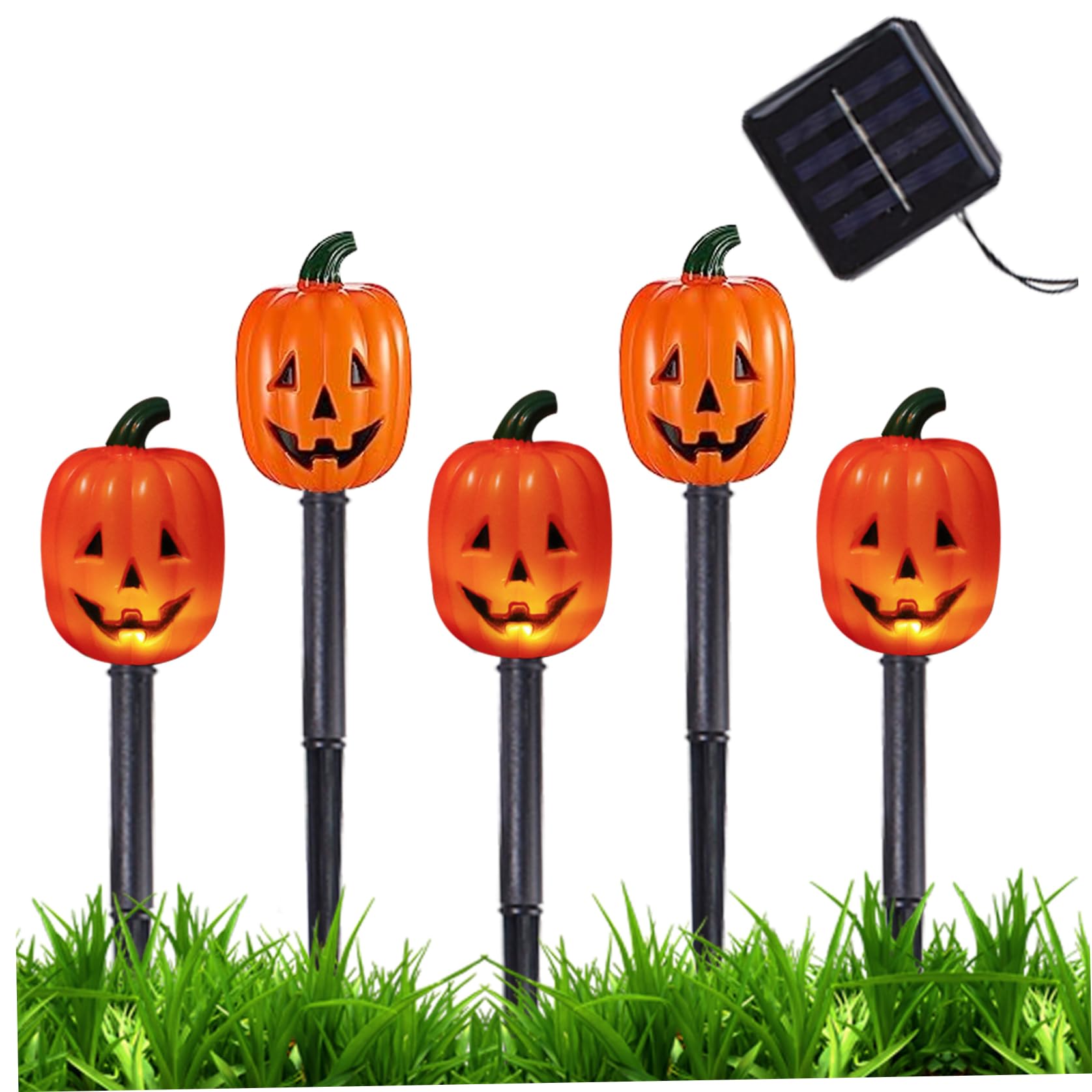 Striegro Pumpkin Pathway Lights 6 Pack, Solar, Halloween Decor..
