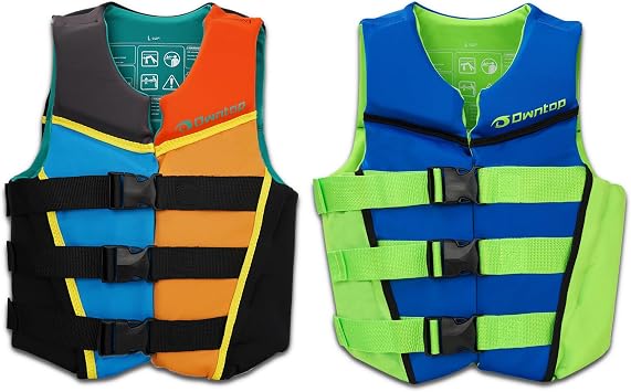 Owntop Swim Vest Youth 75-125 lbs, Neoprene Swim Jacket Kids, Adjustable Straps Buckles, Lightweight, Swimming Training, Boating, Kayak, Water Sports L, L