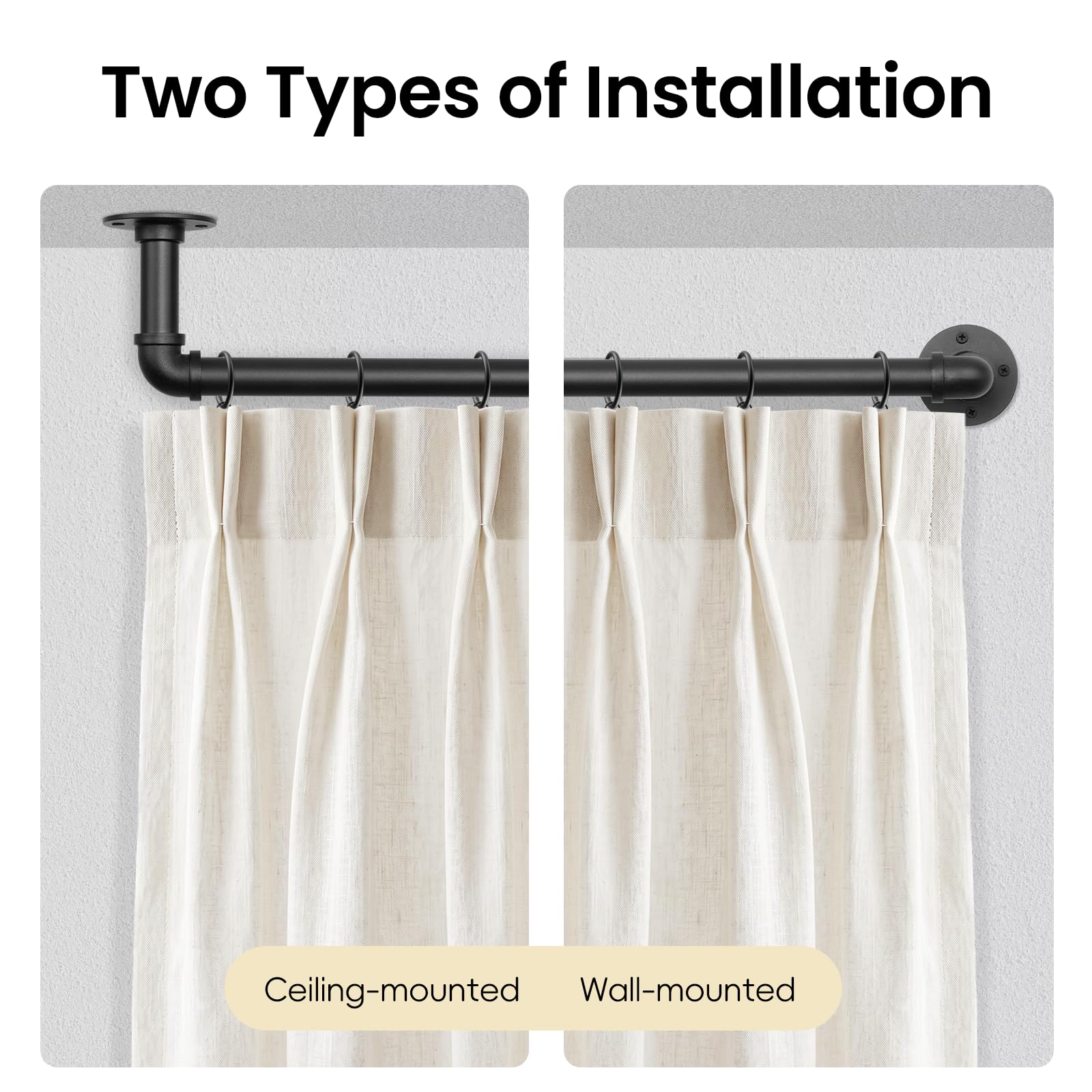 Blackout Curtain Rod - 72-144 Inch, Heavy Duty -6 Blackout Curtain Rod - 72-144 Inch, Heavy Duty -6