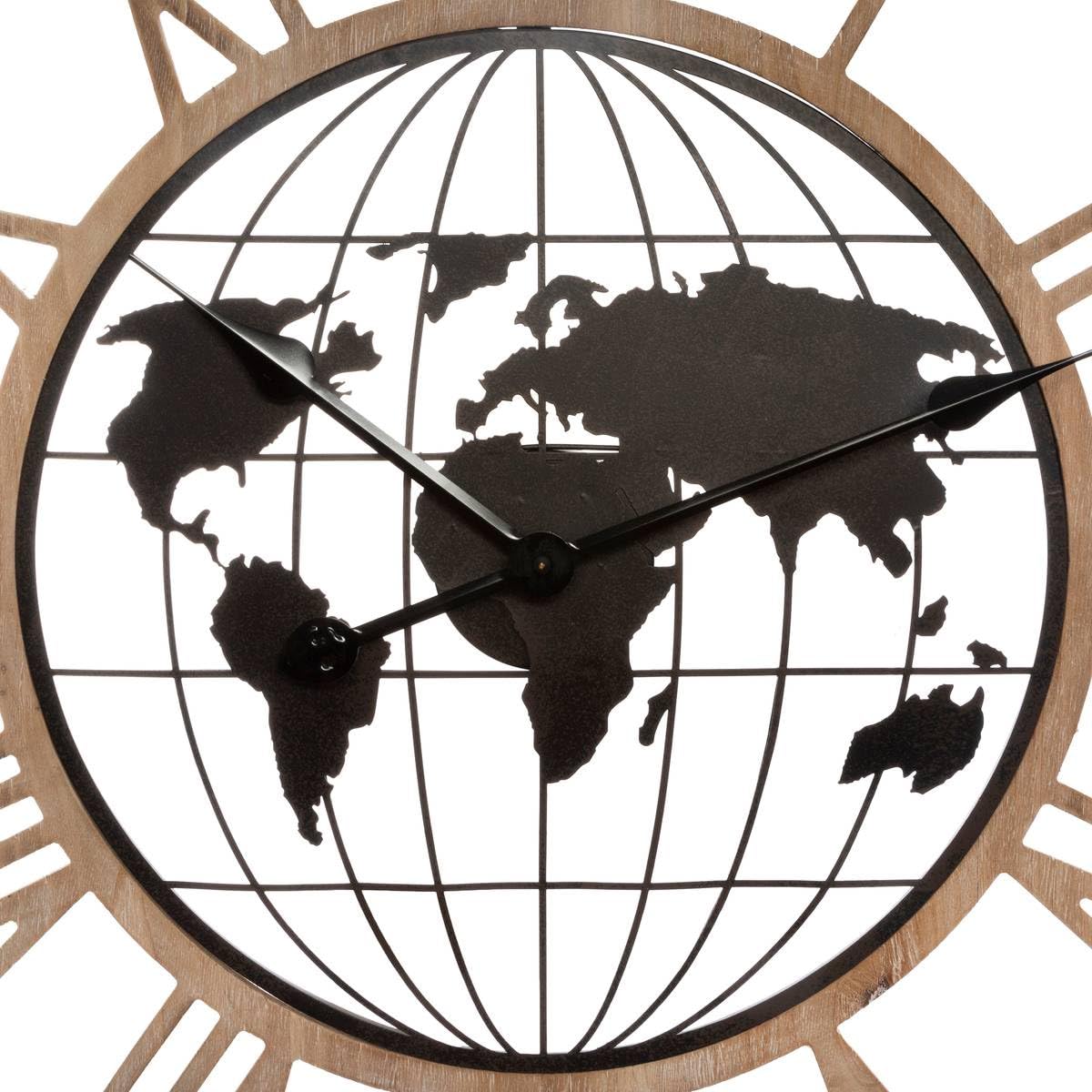 Atmosphera - Grande pendolo da parete silenzioso in metallo decorazione mappa mondo D 67 cm