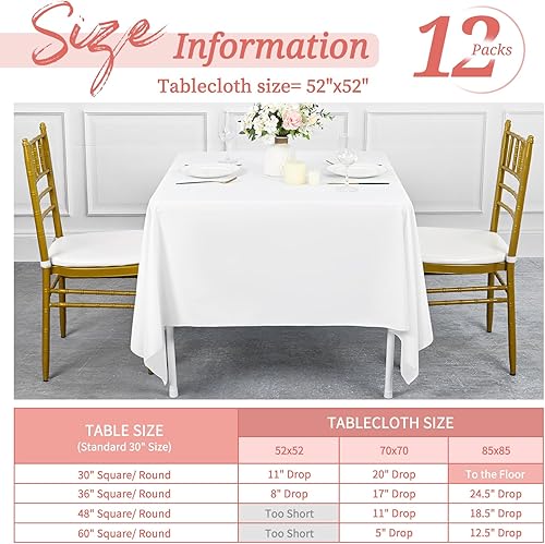 Miniatura 204 de Paquete de 8 manteles redondos blancos de 90 pulgadas, manteles redondos de poliéster lavables para mesa de tela decorativa resistente a