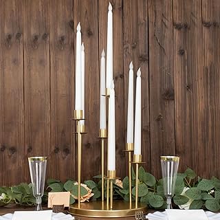 Efavormart 15" Tall Gold 7-Arm Metal Cluster Taper Candle Holder Centerpiece, Round Wedding Tabletop Candelabra