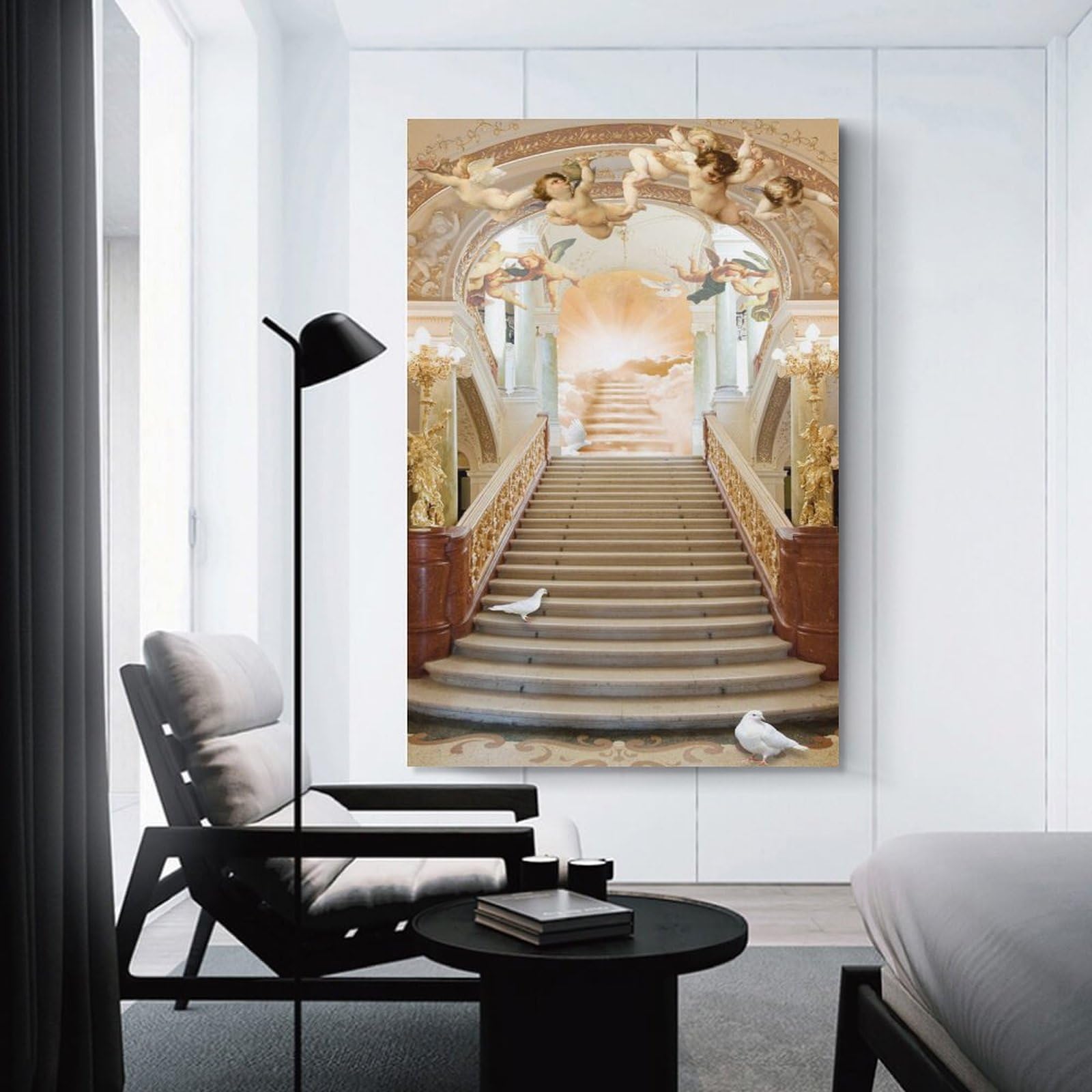 Amazon.co.jp: 宗教天使の 絵画黄金の教会のポスター オフィス ベッド 