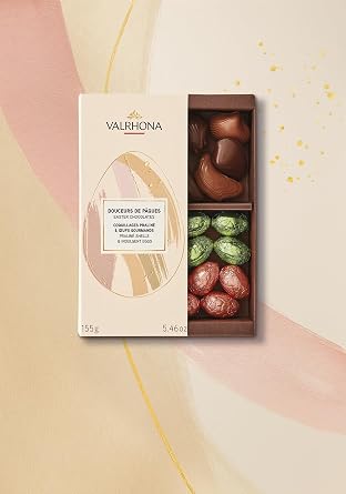 Valrhona - Easter Assorted Chocolates Gift Box 5.47oz, Easter Chocolate | Praline & Dark, a Joyful Indulgence for All Ages, Gourmet Easter Chocolate, Giftable