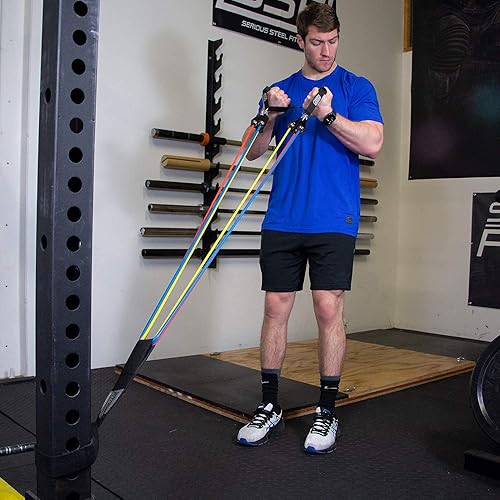 Miniatura 5 de Serious Steel Fitness Banda de ejercicio de resistencia y anclajes de tubo de resistencia (correa o anclaje de puerta)