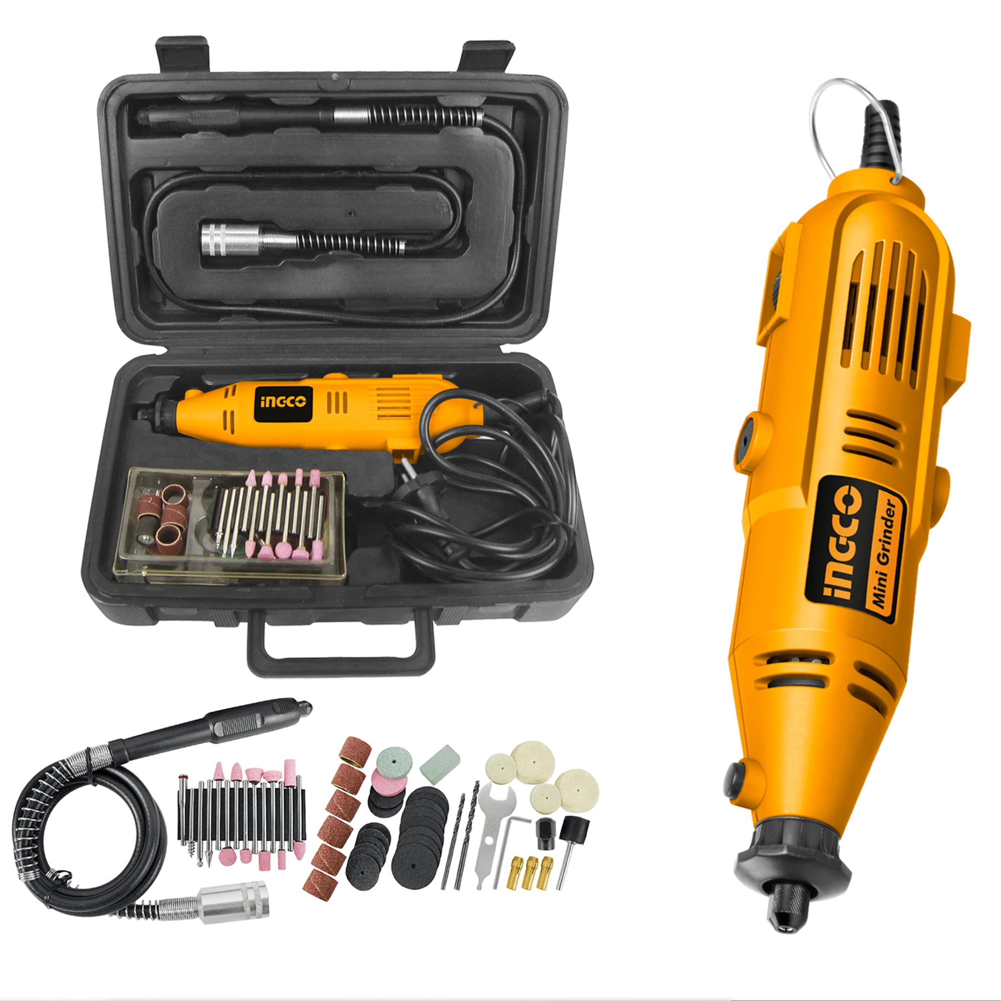 INGCO Mini Grinder Kit, 6 Adjusting Speed, 130w Min Size Electric Grinder Tool Set, Grinding Machine for Jade Carving Wood Punching Metal Grinding Polishing Mini Rotary Die Grinder 52pcs Accessories (B09XHBXQ8V) Amazon Price History, Amazon Price Tracker