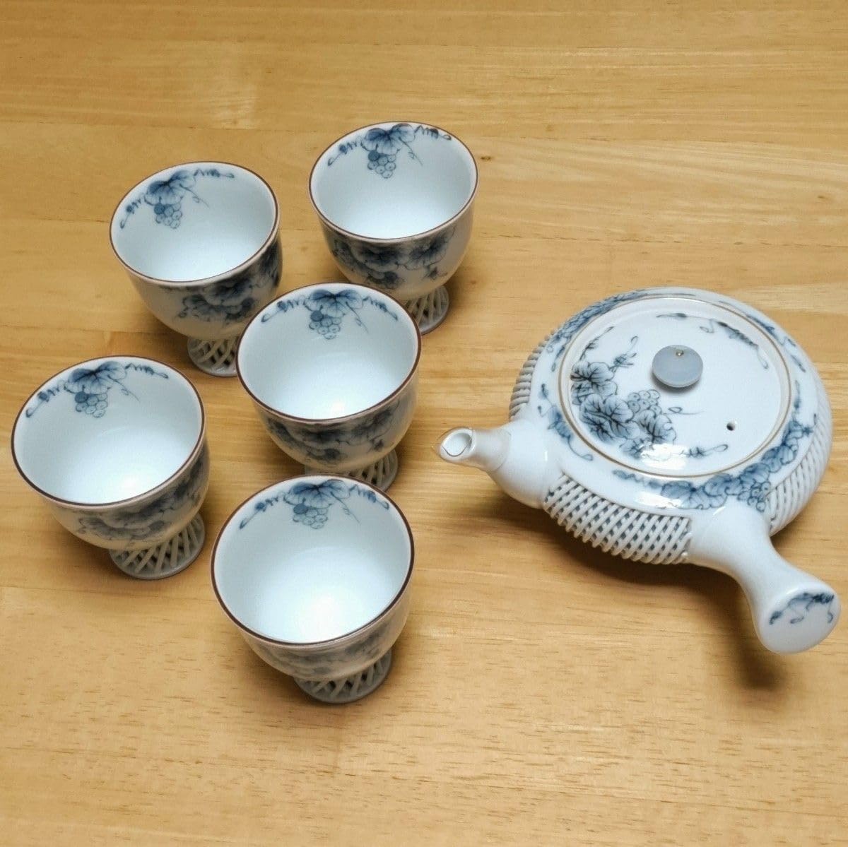 有田焼 網目ぶどう 急須茶器揃 和食器 茶器5セット 売買された 