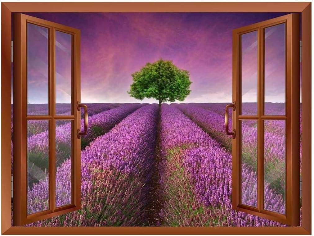 wall26 - Tree on a Purple Filed Removable Wall Sticker/Wall Mural - 36 inchx48 inch