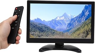 Monitor de Segurança de 11,6 Polegadas, Monitor LCD HD 1080P Com Controle Remoto, Tela Colorida Mini HD Com Entrada AV HDMI BNC VGA, Monitor Externo Alto-falantes Embutidos (Plugue UE)