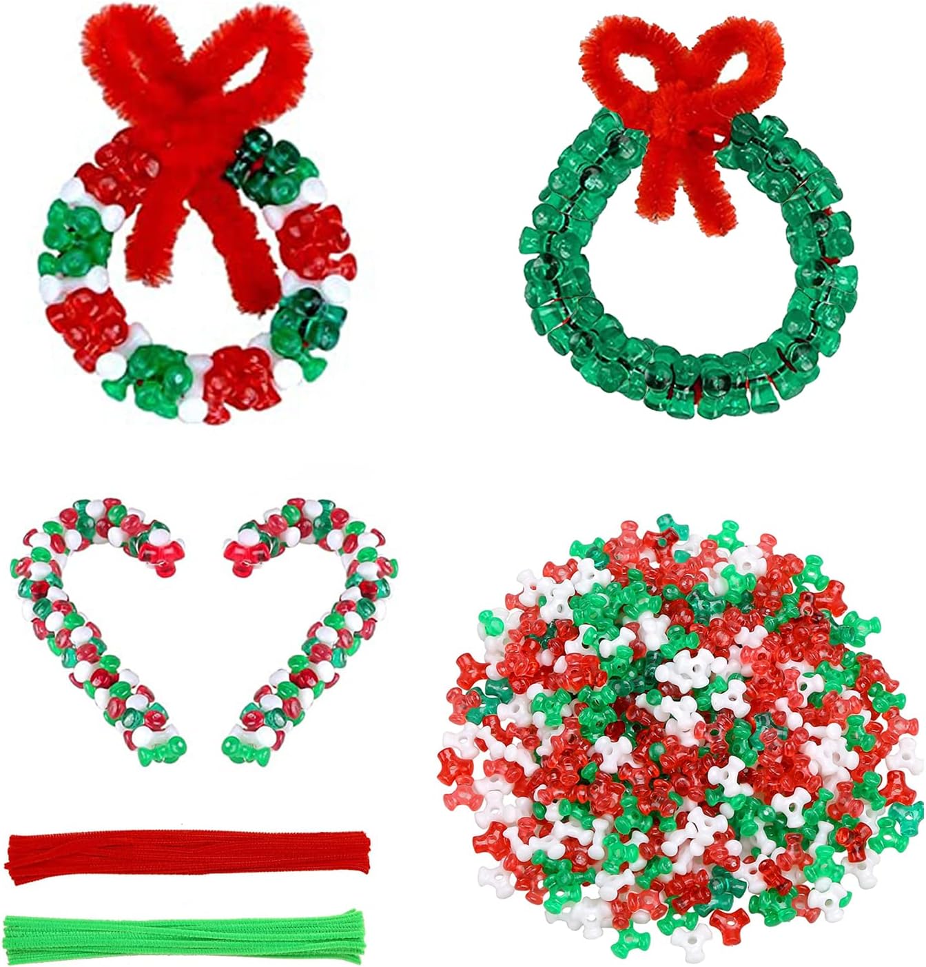 GREENTIME 36pcs Christmas Beaded Ornament Kit,Tri Beads