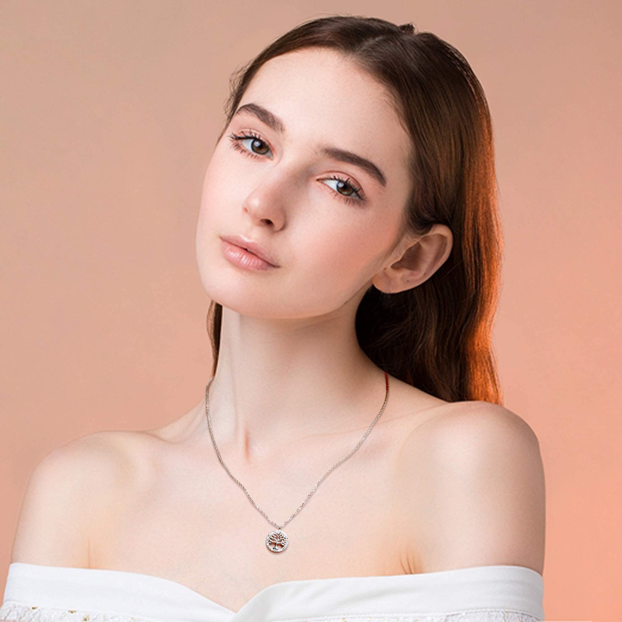 Jrêveinfini Albero della Vita Collana Catenina Bambina Argento 925, Personalizzata Collana Portafortuna Amicizia Mamma e Figlia, Regalo Gioielli Originali Compleanno Bambina