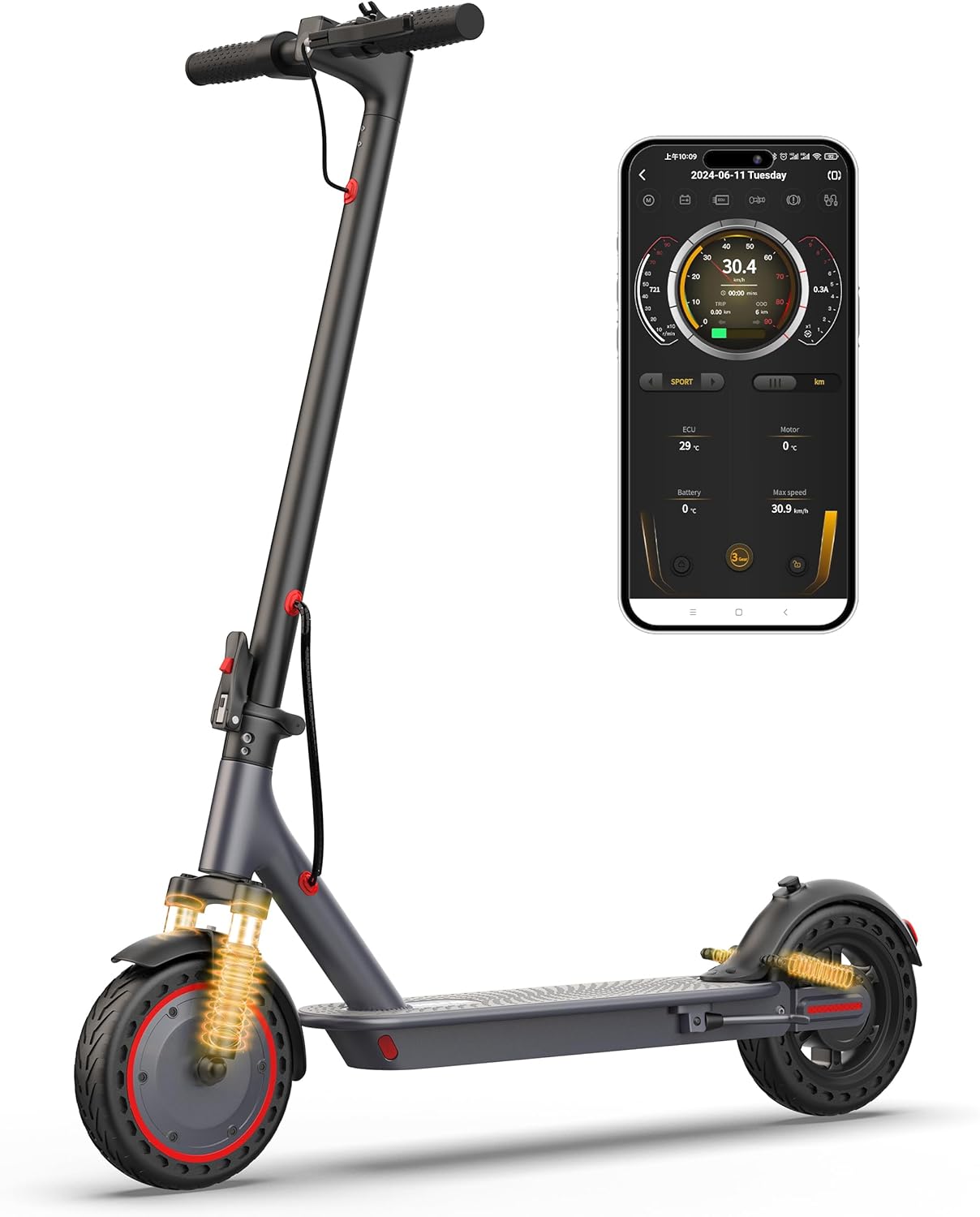 VOLPAM Electric Scooter for Adults - 350/500W Motor, 19/22MPH, 21/22 Miles Range, 8.5" /10" Solid Tires, Dual Brakes, Smart APP, Cruise Control, Foldable E Scooters product image