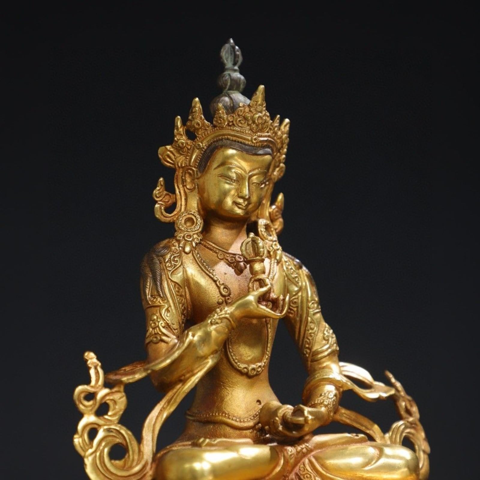 Buddhism Brass Vajrasattva Mahasattva - Estatua de Buda, 21 cm, adorno de Fengshui para traer riqueza, dinero, buena suerte