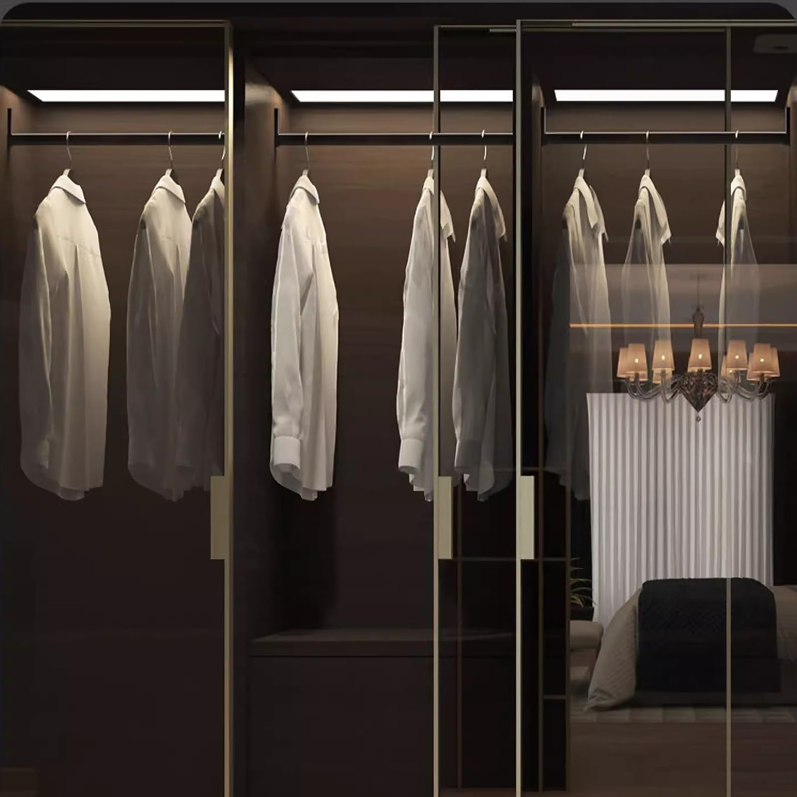 Rectangular Aluminum Closet Rod Holders for Wall - 22 25 27 30 31 33 34 35 37 41 45 49 53 57 inch Long, Bathroom/Laundry/Cloakroom Clothes Hanging Bar, Wall Mounted ( Color : Black , Size : Closet Wid