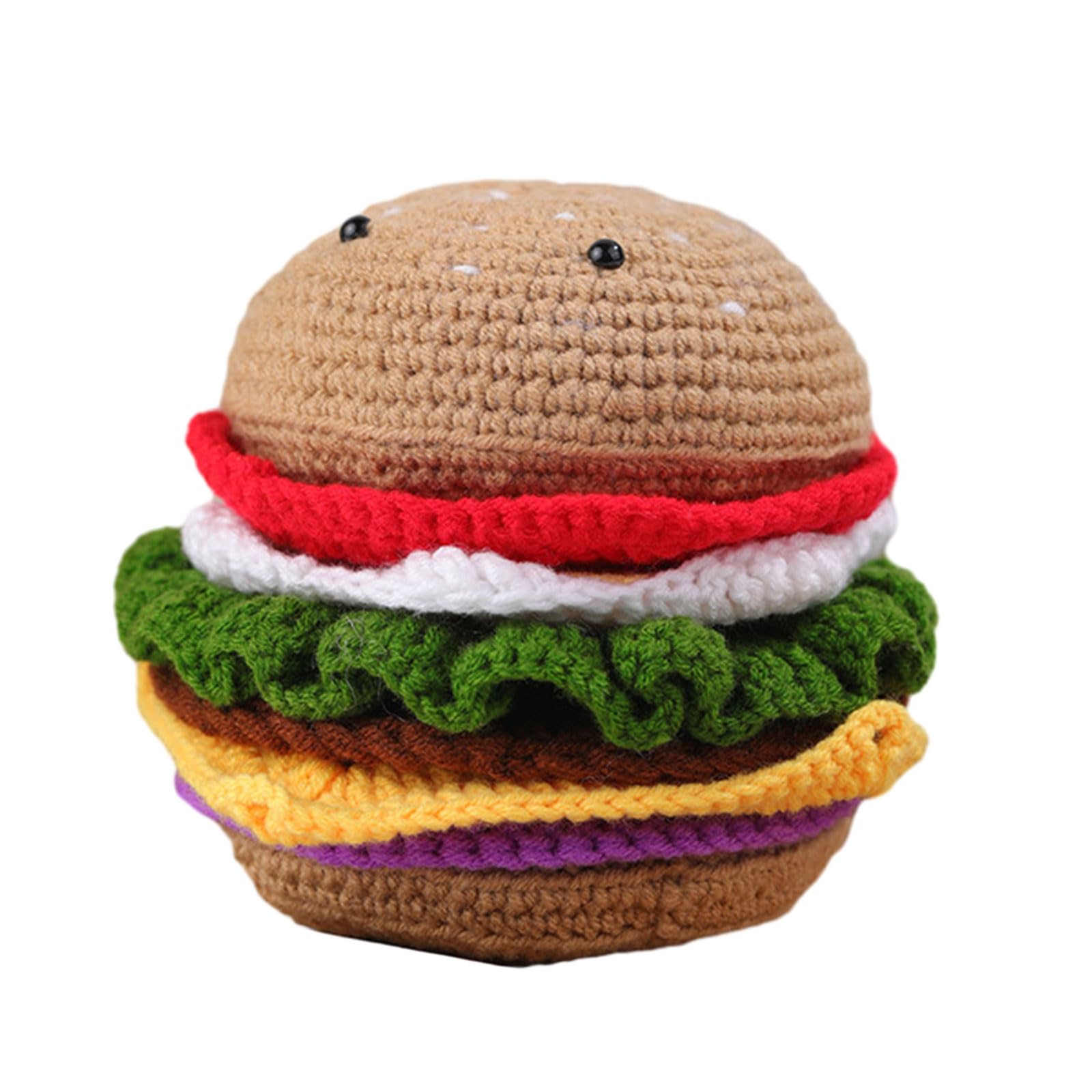 Msioytog Hamburger Plant Crochet Kits Beginners Crochet Kits Animal Yarn Set With Hooks & Threaders For Beginners Plant Yarn Set Animal For Kids