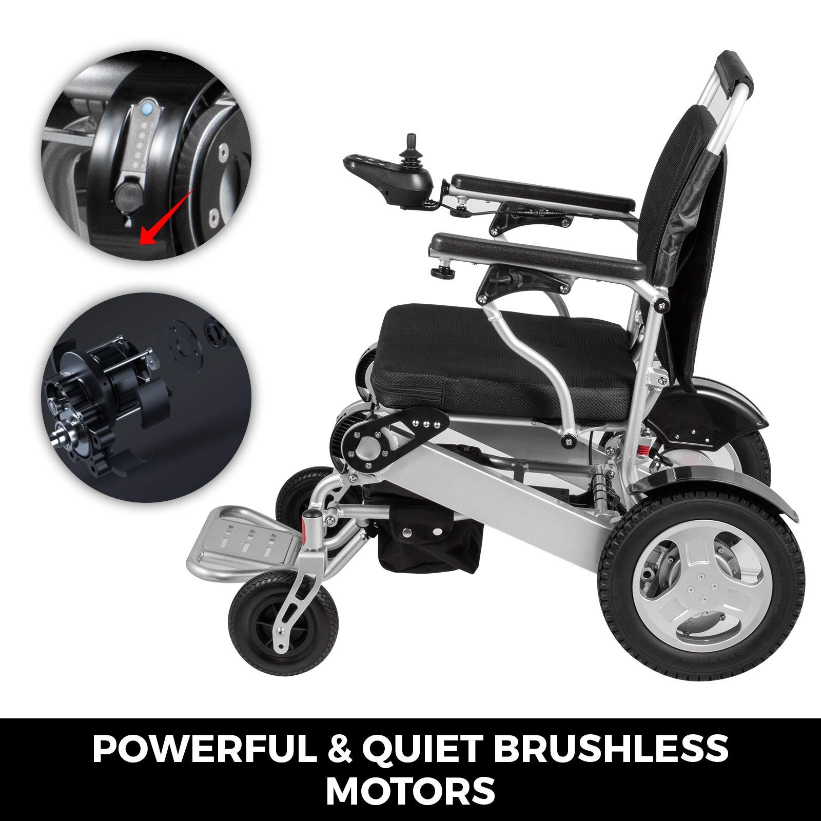 Sedia a rotelle elettrica Sedia a rotelle elettrica pieghevole 6 km/h Sedia a rotelle elettrica per adulti Sedia leggera in lega di alluminio Scooter elettrico sicuro ricaricabil